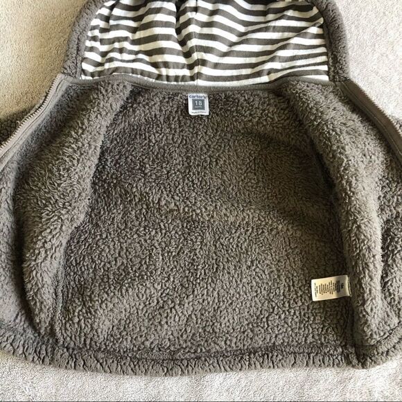 Carter’s Bear Ears Sherpa Fleece Zip Hoodie Jacket - Picture 4 of 10